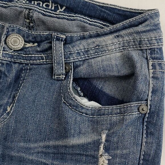 Hippie Laundry White Lace Distressed Blue Jeans - Picture 7 of 16